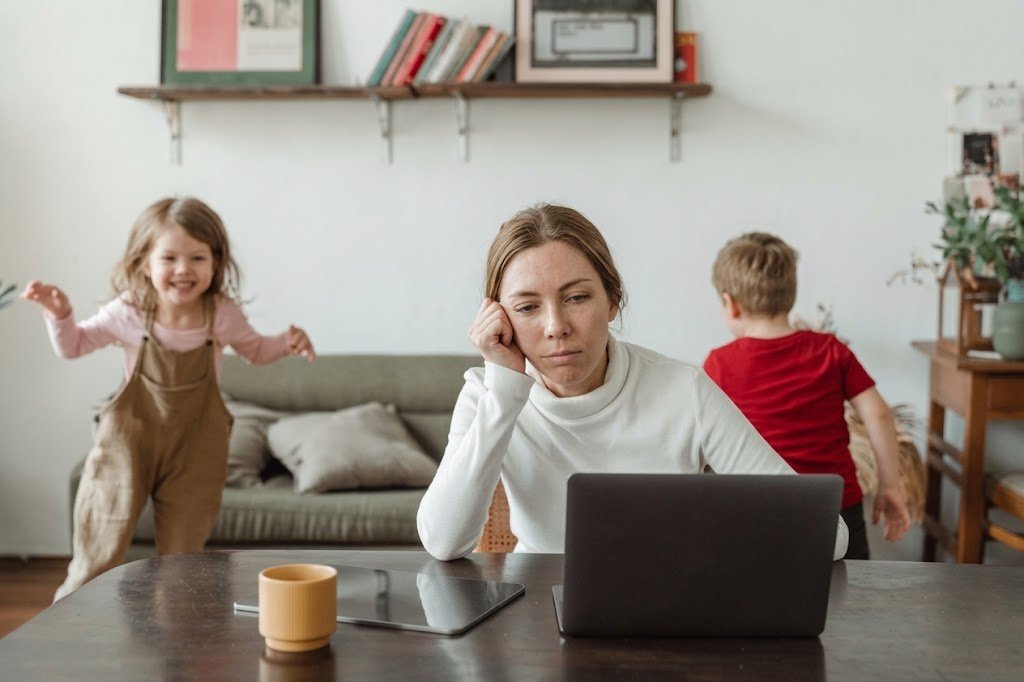 mother with kids